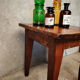 Small farmhouse table, low and square.