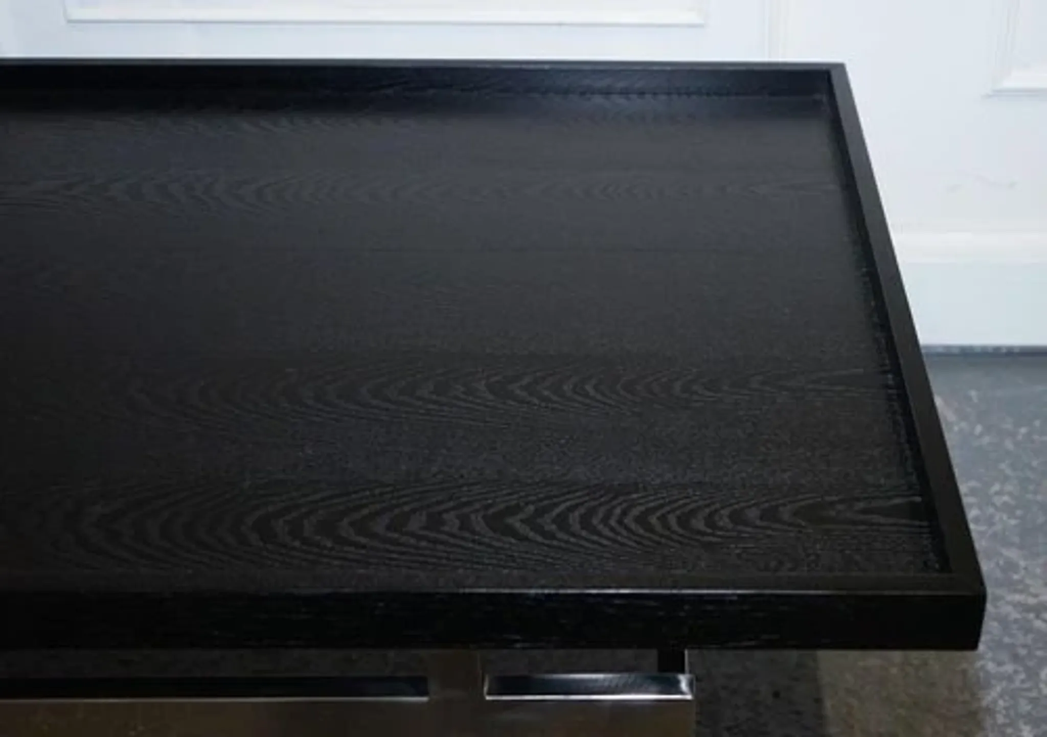 Black Art Deco Coffee Table with Stainless Steel by Casa Padrino