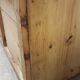 Old curved travel trunk, in pine, stripped 98x60x65