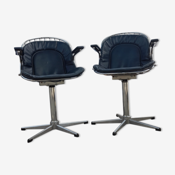 Paire de fauteuils Gastone Rinaldi Radiofreccia chrome