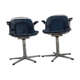 Pair of Gastone Rinaldi Radiofreccia chrome armchairs