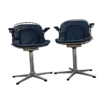 Paire de fauteuils Gastone Rinaldi Radiofreccia chrome