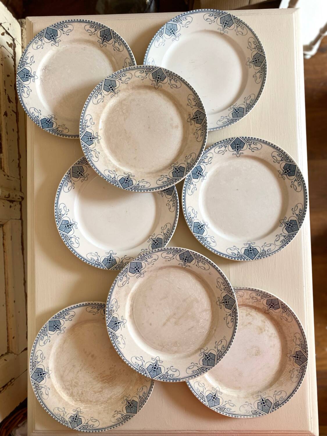 Large antique ironstone plates