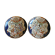 Pair of dishes in Satsuma Kyoto Kinkozan faience late nineteenth
