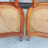 Series of 4 medallion chairs Louis XVI style