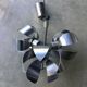 Space-age pendant lamp with 3 stainless steel lights and brushed aluminum adjustable in height - design 1970