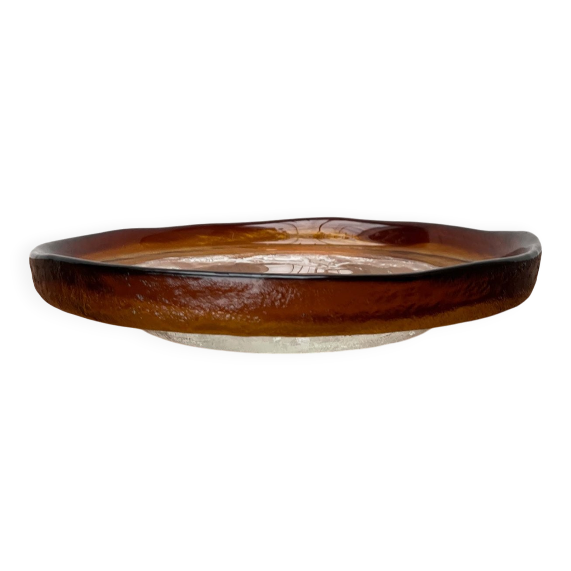 Modern mid-century glass bowl by Pertti Santalahti for Humppila, Finland, 1960s.