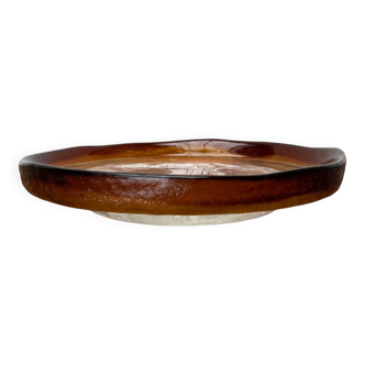 Modern mid-century glass bowl by Pertti Santalahti for Humppila, Finland, 1960s.