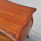 Louis xv style curved chest of drawers in mahogany