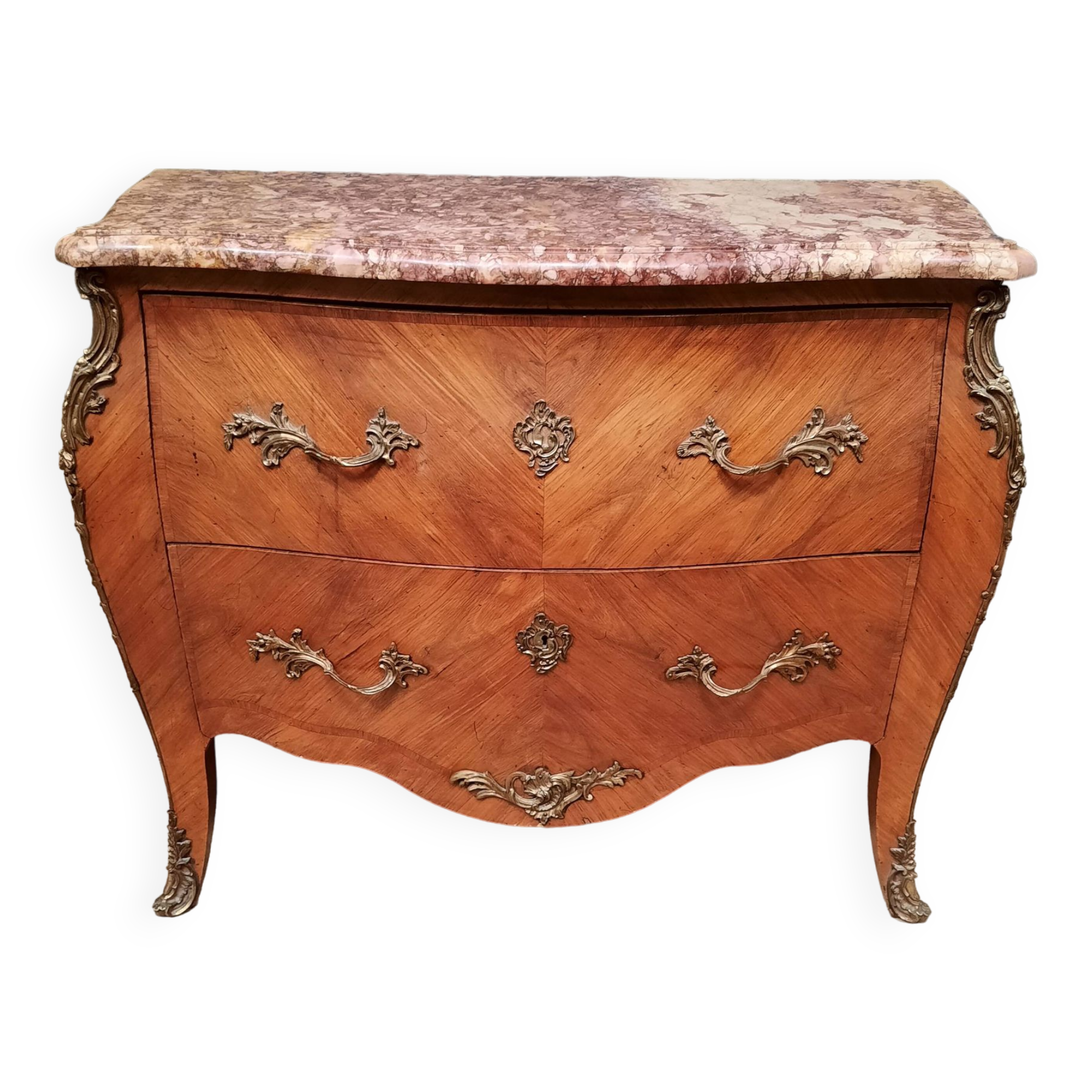 Louis XV style chest of drawers in veneer
