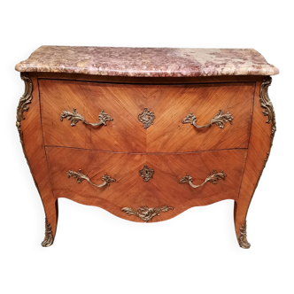 Louis XV style chest of drawers in veneer