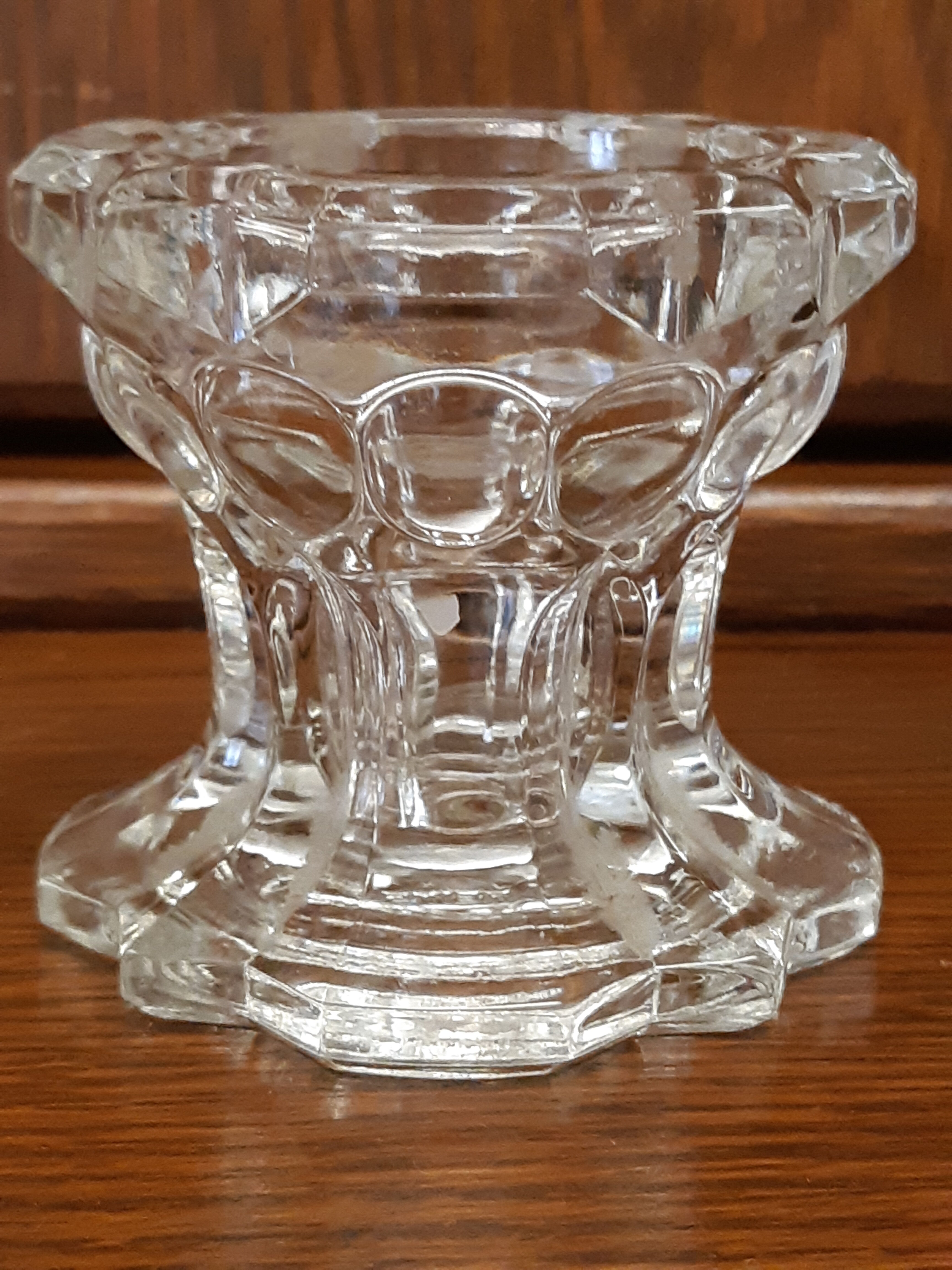 Reims crystal candle holder signed