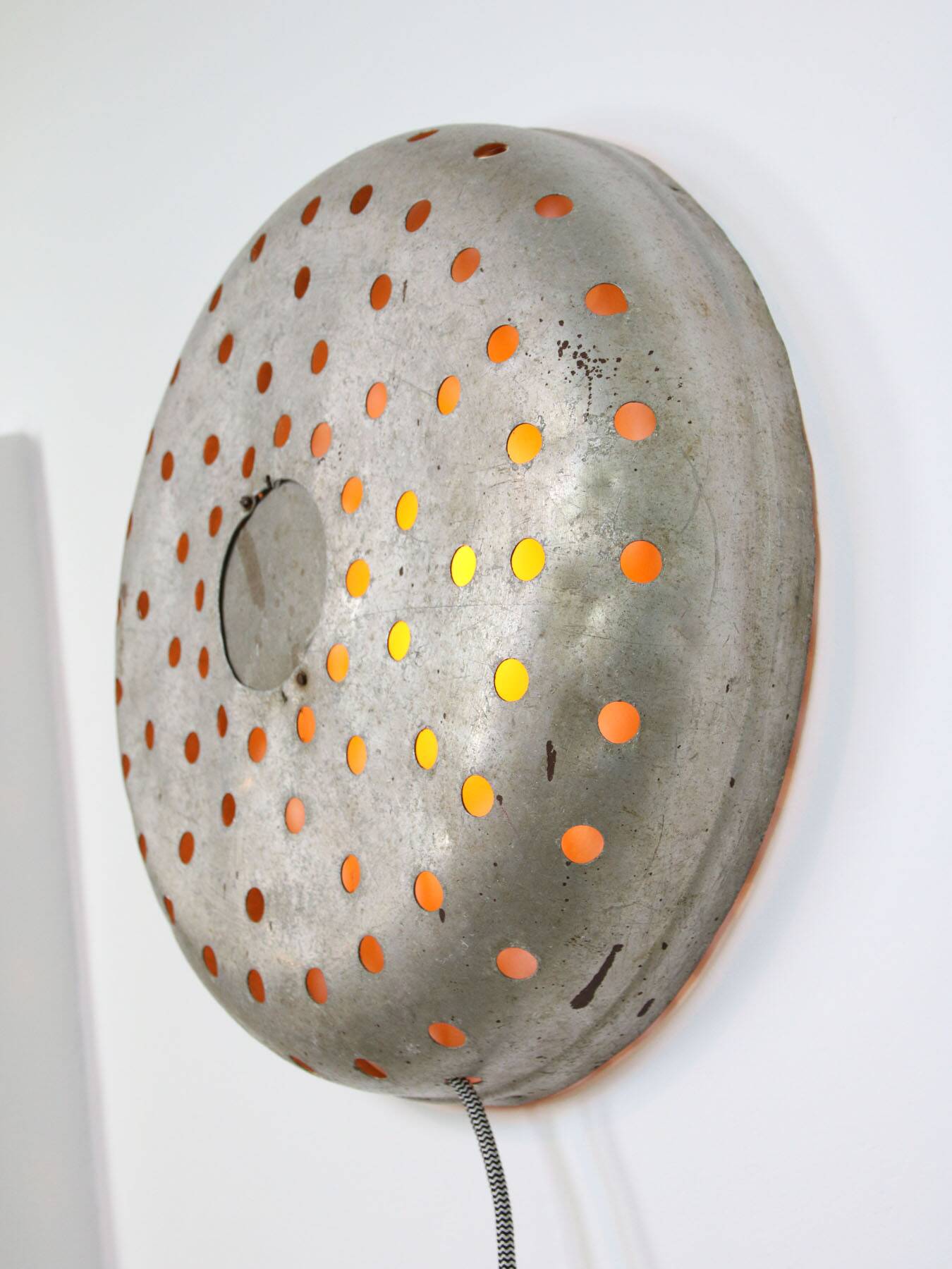 Mid-century Italian Perforated Metal Wall Lamp