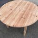 Renovated round Scandinavian dining table, extendable, made of solid wood, 110-140cm.