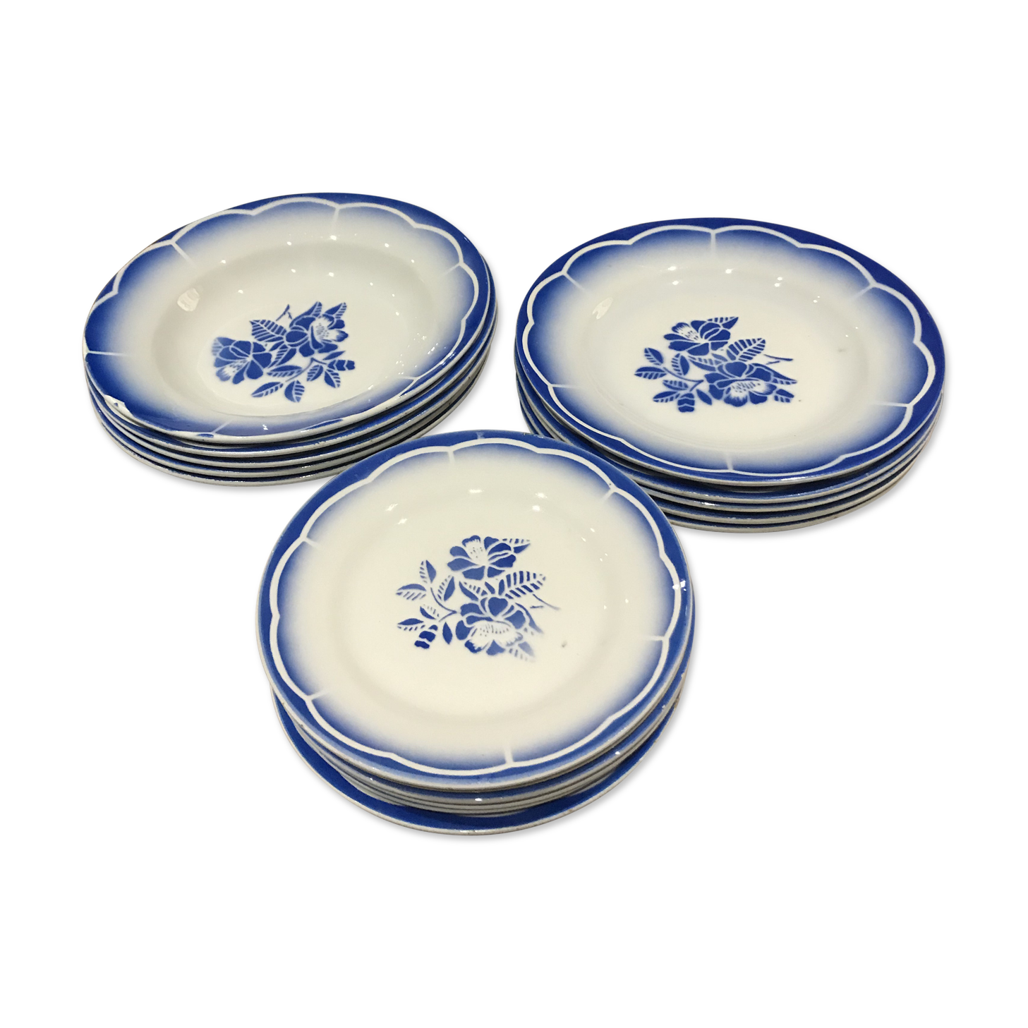Lot 16 plates Digoin Sarreguemines marsac