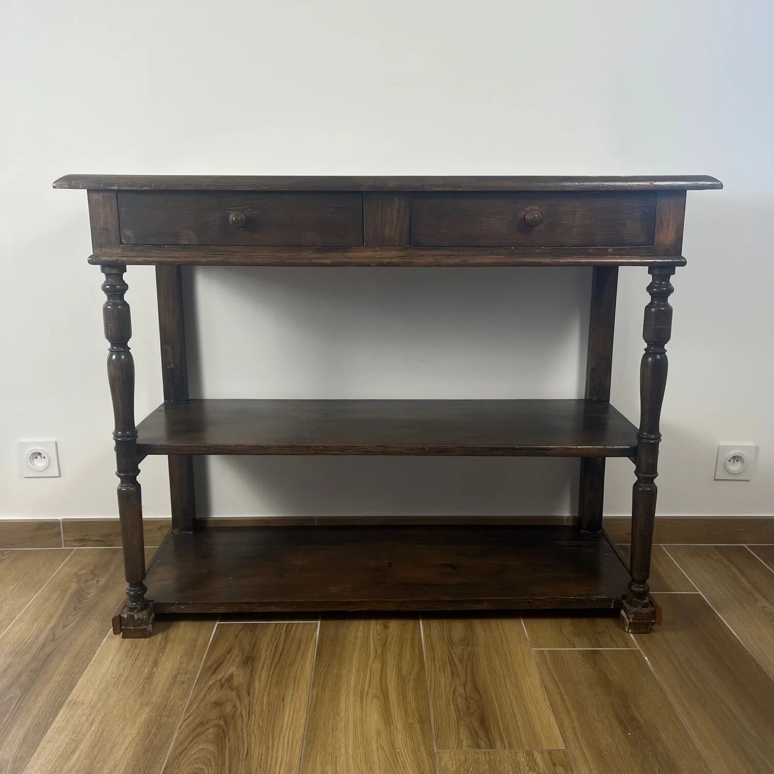Antique solid wood console – early 20th century