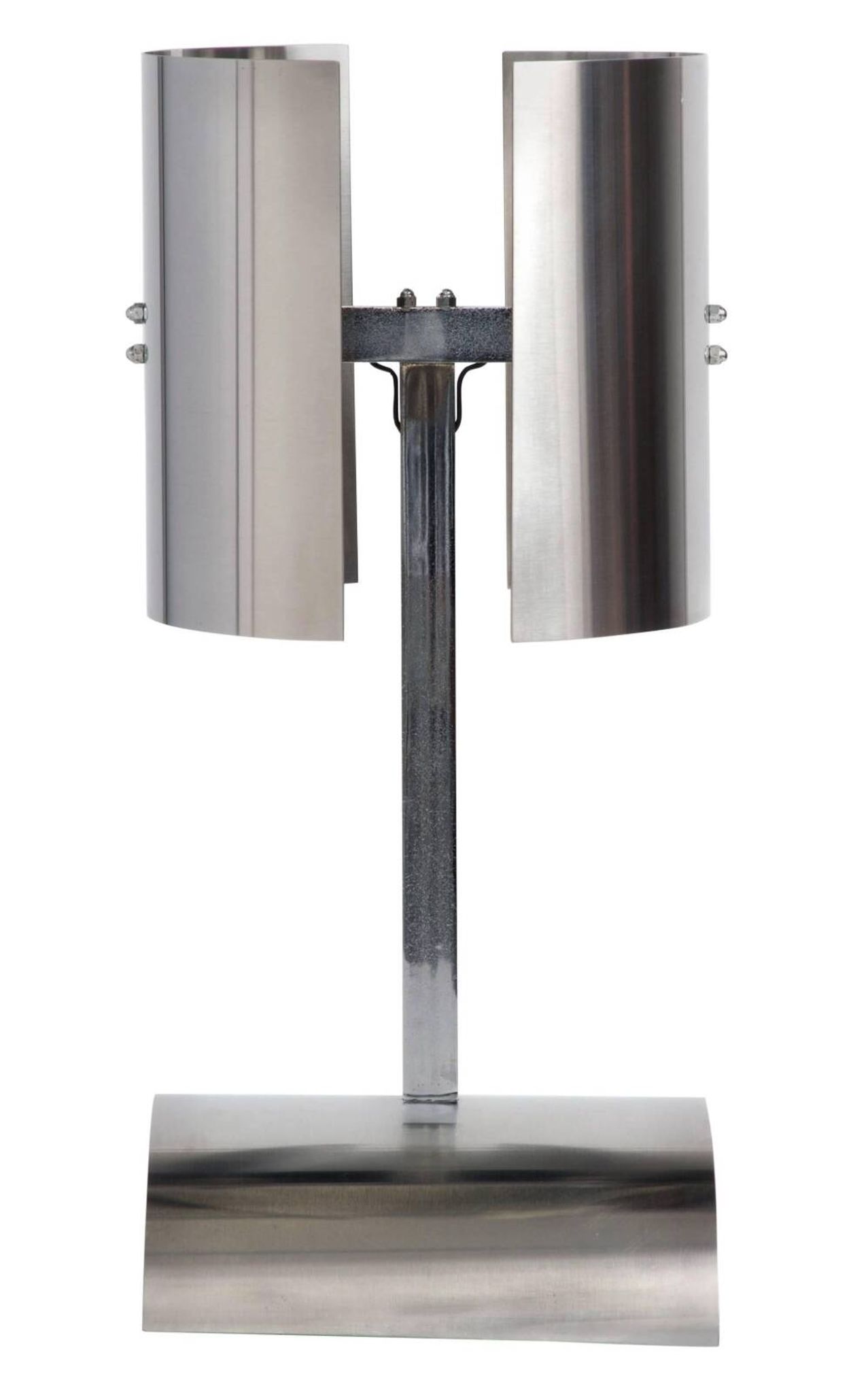 Large stainless steel desk lamp by Jean Pierre Bouvier, France.