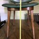 Set of 6 vintage dining room chairs in green skai