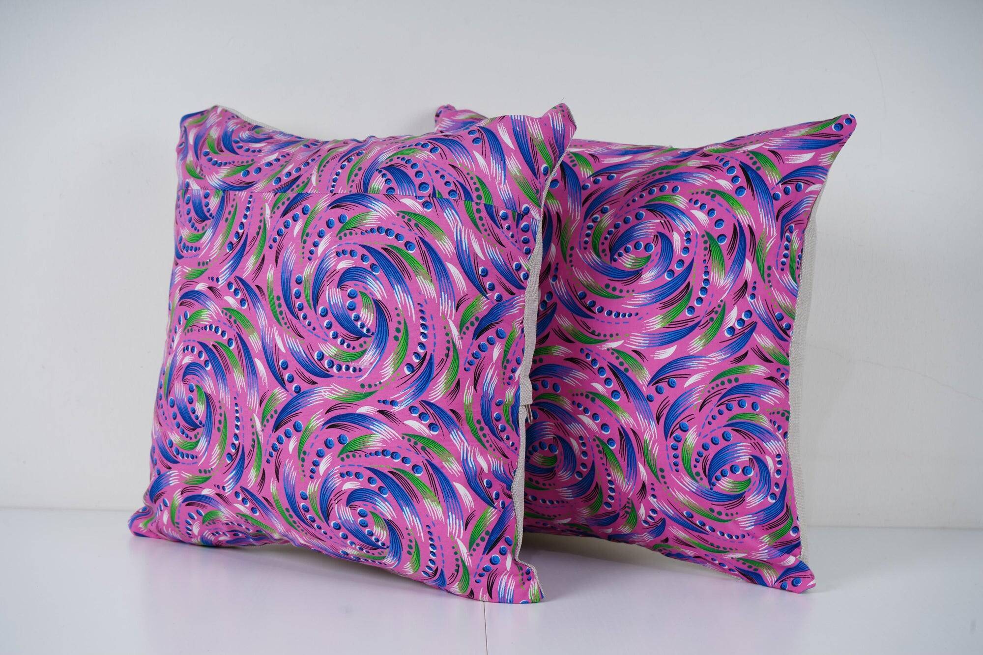 Set of 2 vintage Turkish cushion covers 41x41 cm