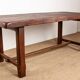 Large brutalist dining table in solid Elm, inspired by Olavi Hanninen, 1960.