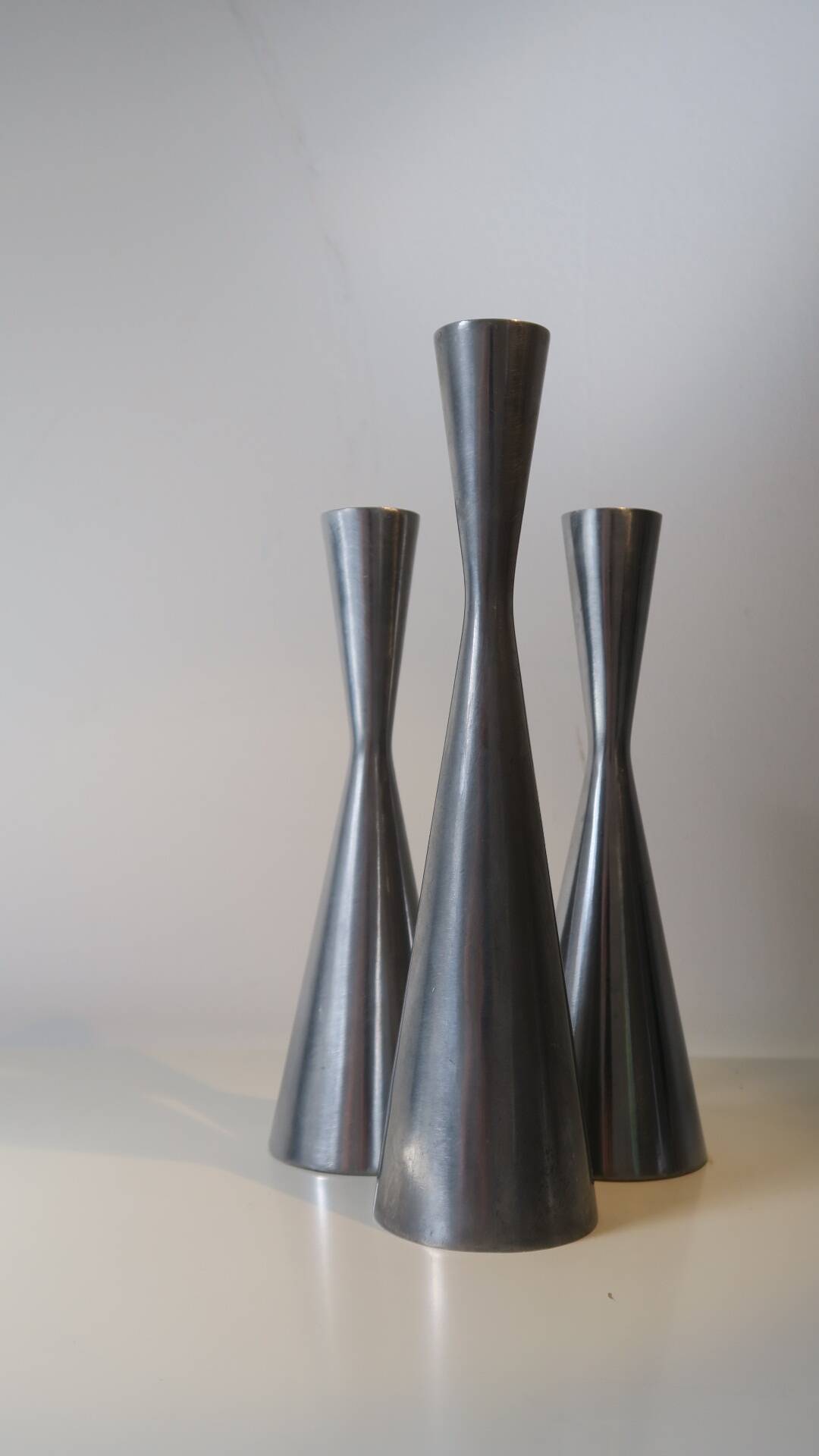 3 cast aluminum candle holders. Ikea Erika Pekkari