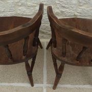 4 solid wood chairs in western style called "smockers chairs", in oak.