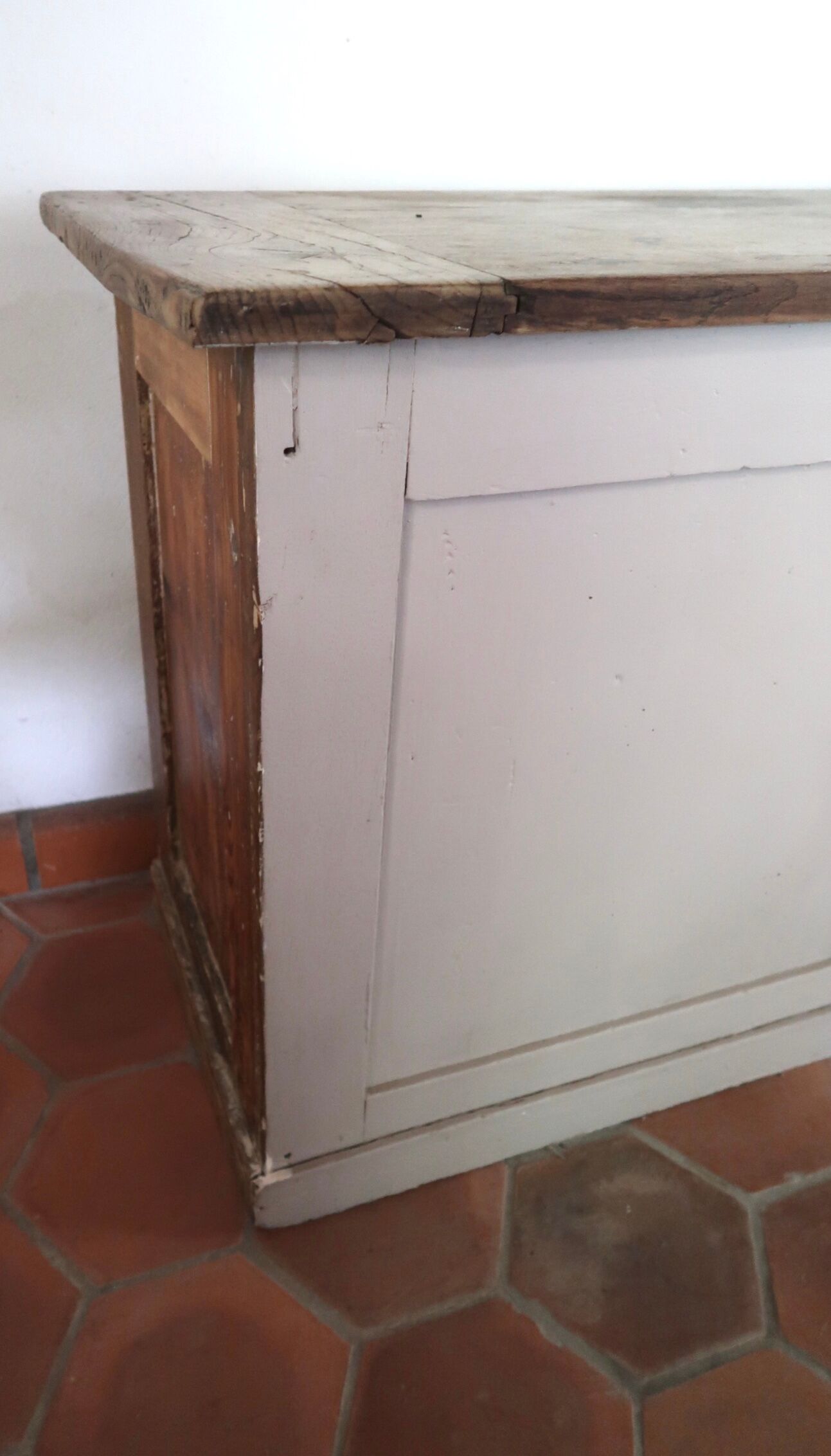 Meuble de métier comptoir en bois