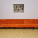 2-color corduroy modular sofa, 1970s