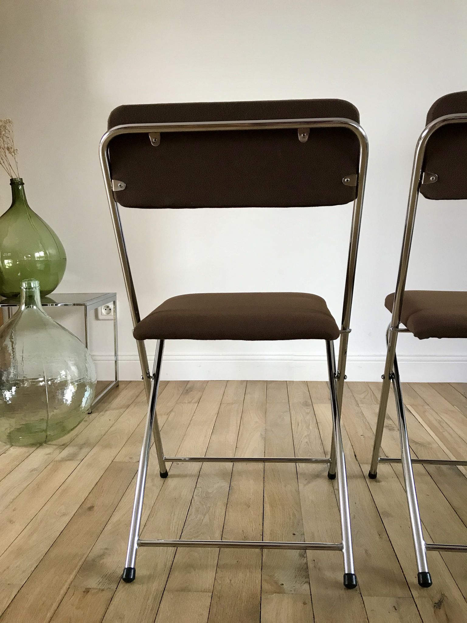 Pair of folding chairs eyrel made in france 1970s