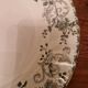 Antique ironstone plate with flower decoration, Longwy "Rejane" service