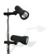 Mid century modern black metal floor lamp with 2 spot lights