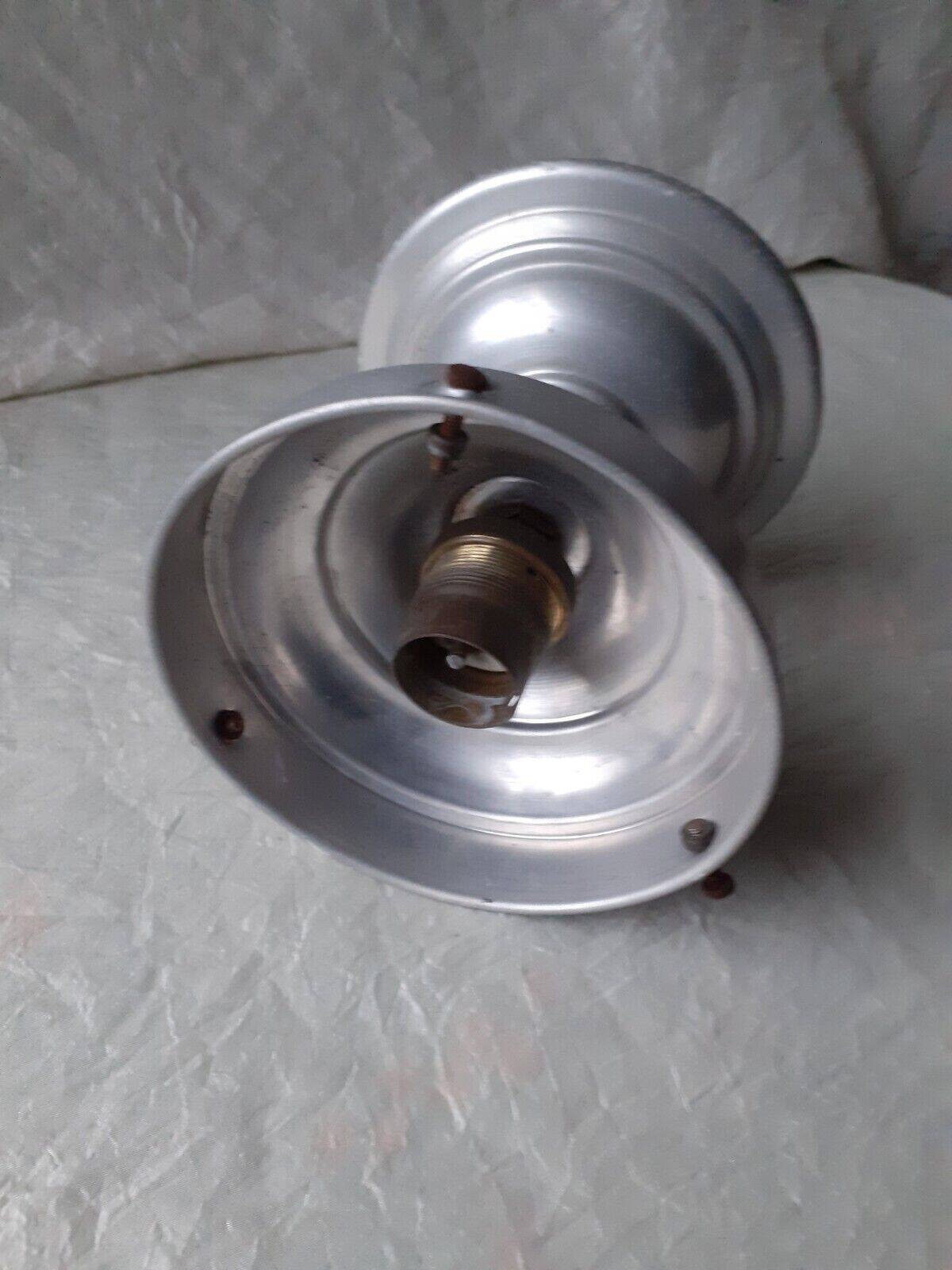 Opaline ceiling light with art deco aluminum support