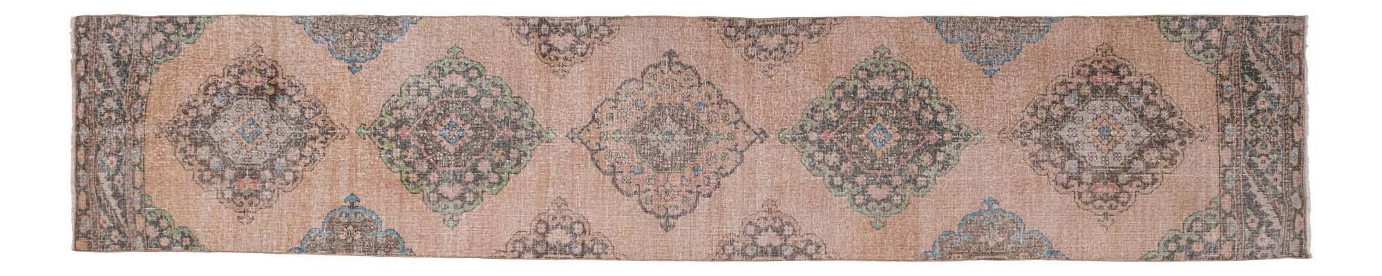 Vintage Turkish hallway rug 80x406 cm