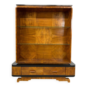 Art Deco display cabinet in walnut