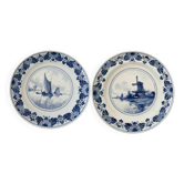 Set of 2 vintage Delft pottery plates