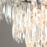 Vintage Italian Crystal & Chrome Chandelier, 1970s