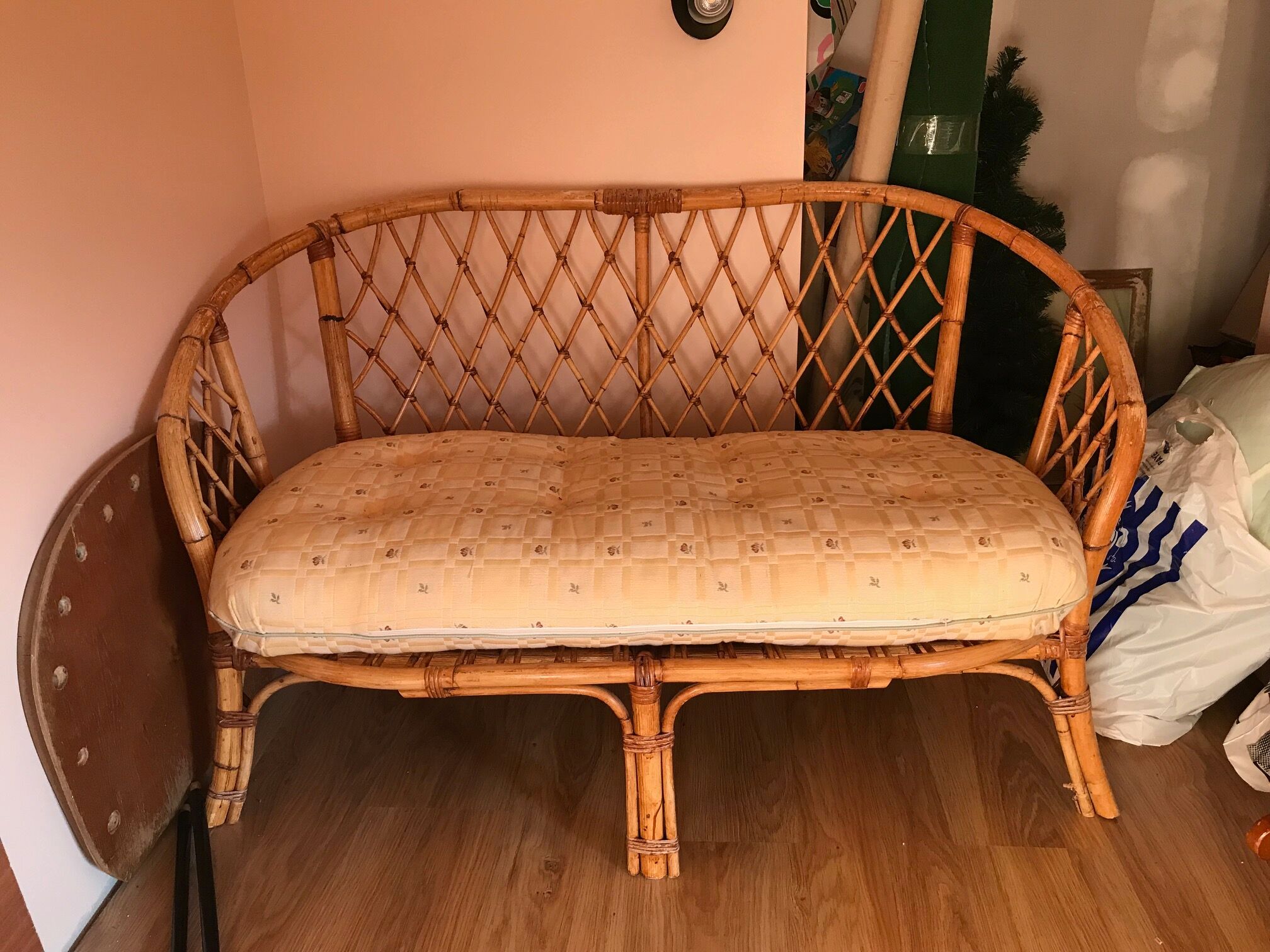 Rattan bench