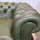 Chesterfield leather 3-seater sofa with mahogany legs - English craftsmanship