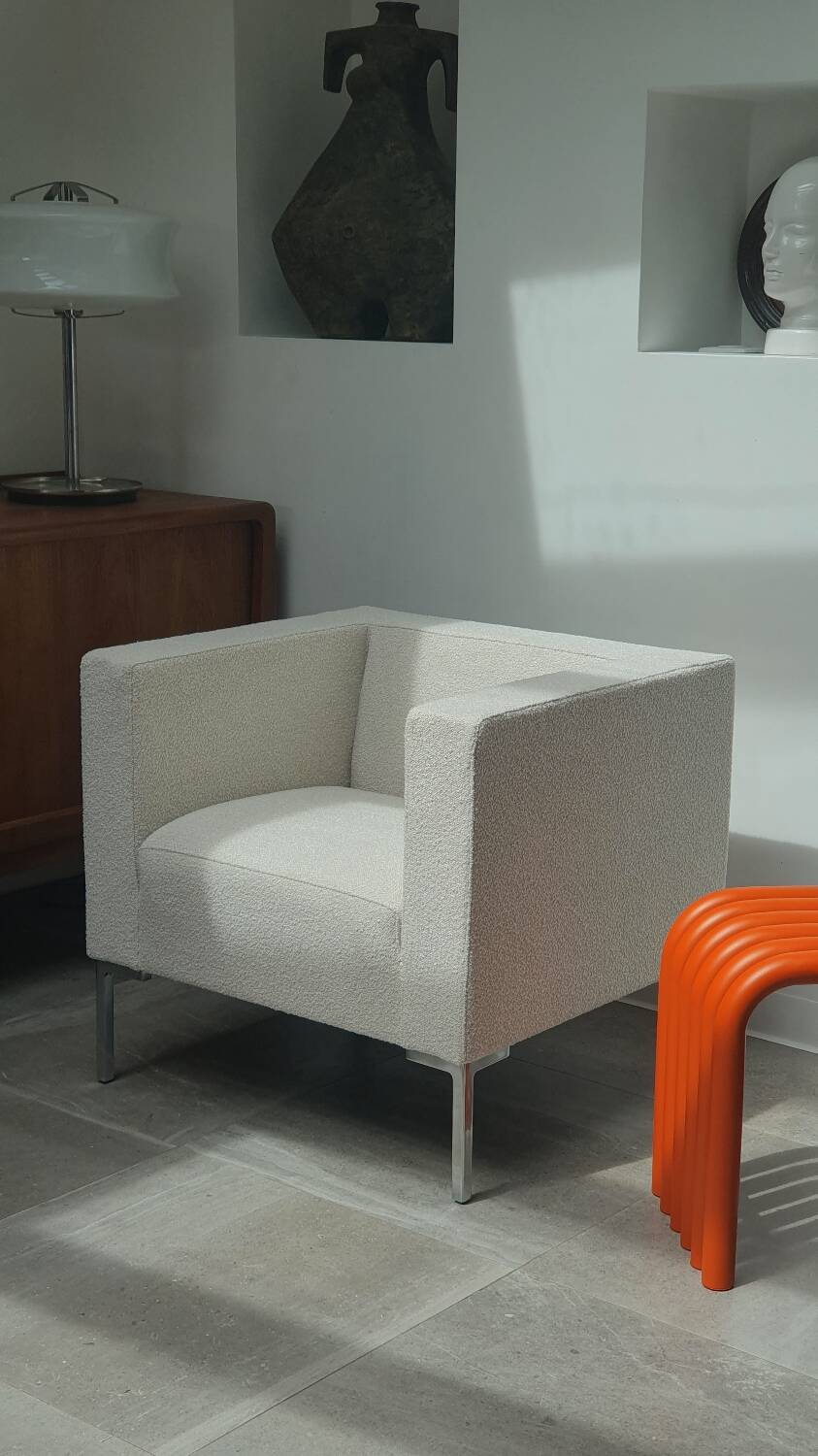 Italian design ecru armchair