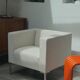 Italian design ecru armchair
