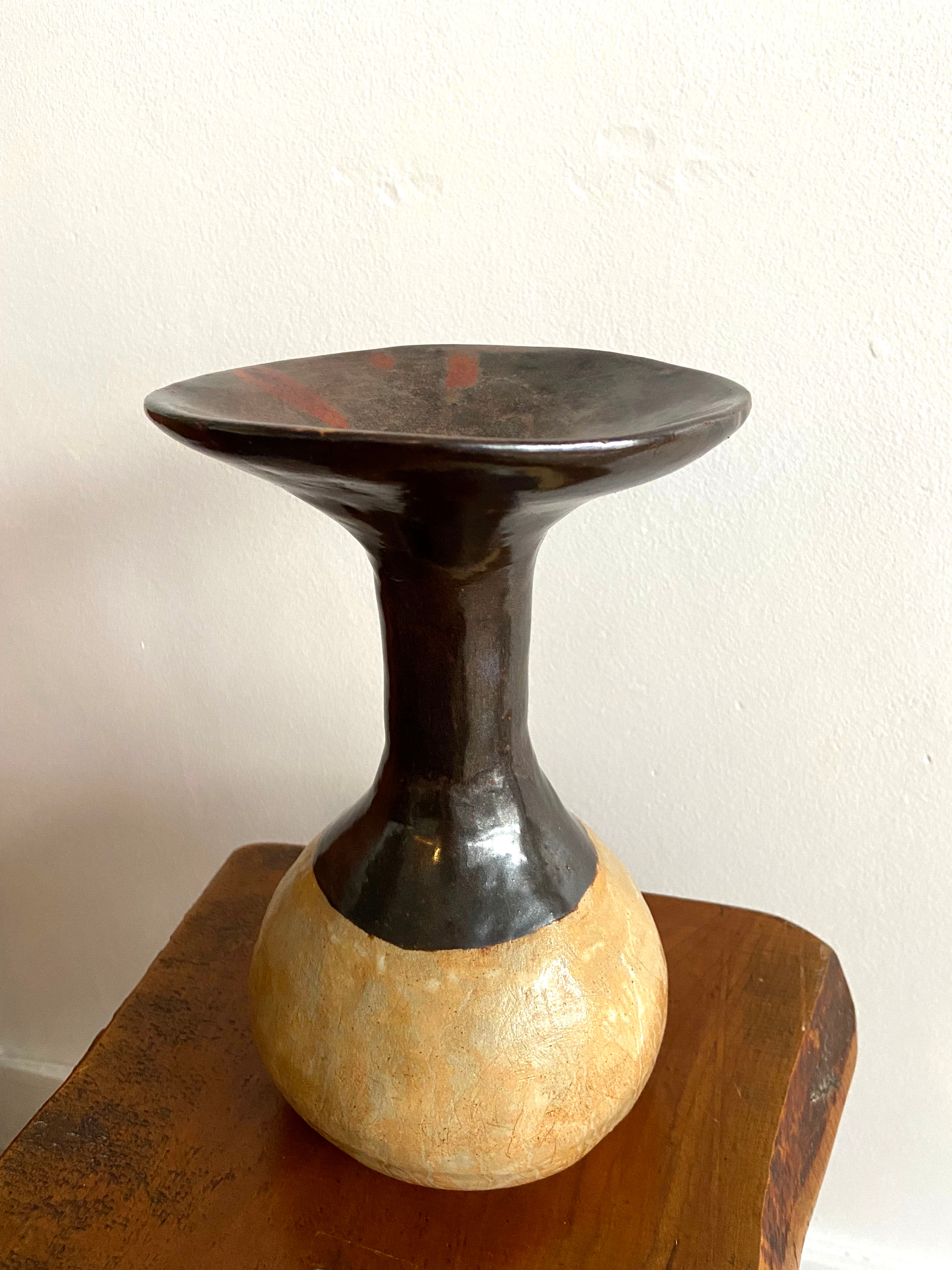 Large brutalist ceramic vase