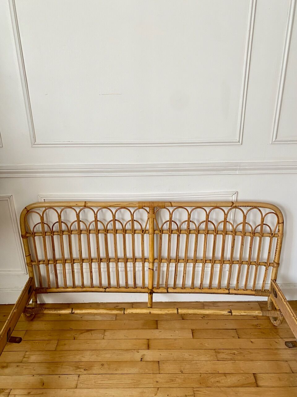 Vintage rattan bed two people