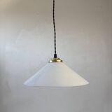 Ancienne suspension conique en opaline vintage