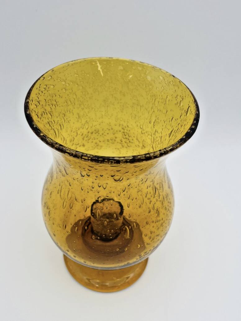 Biot orange bubble glass candle holder