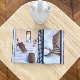 Vintage design travertine stone coffee table drip