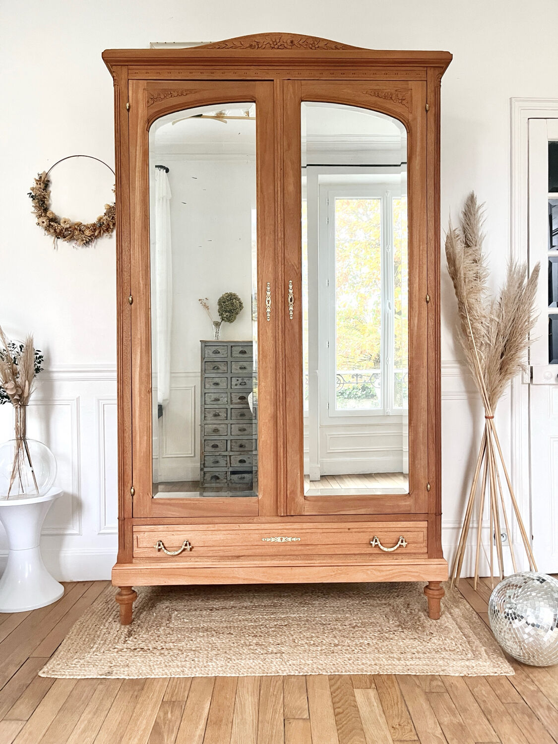 Fully restored mahogany wardrobe