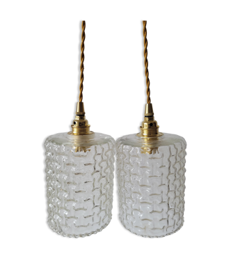 Duo de suspensions en verre moulé