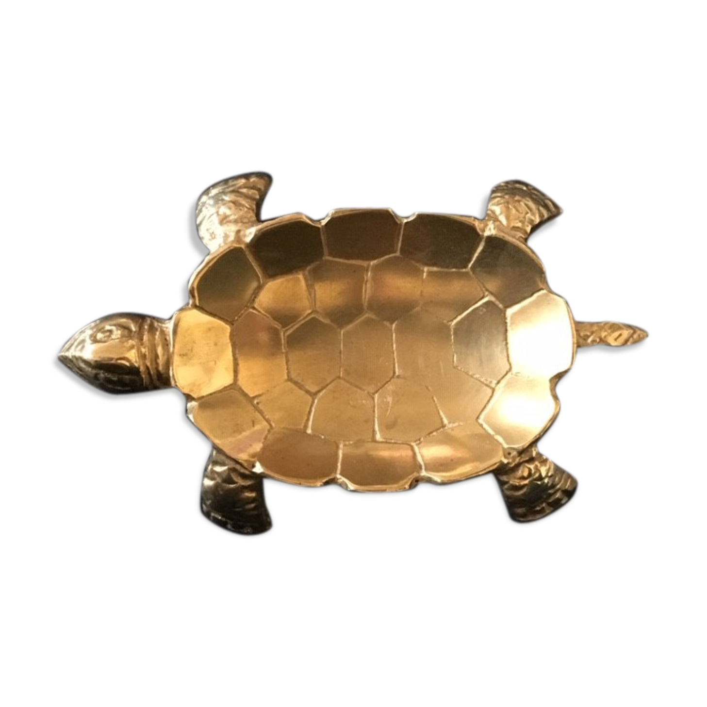 Empty turtle brass pouch