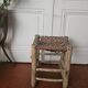African leather and wood seat