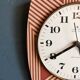 Silent rectangular vintage wall pendulum clock "Copper pink junghans"